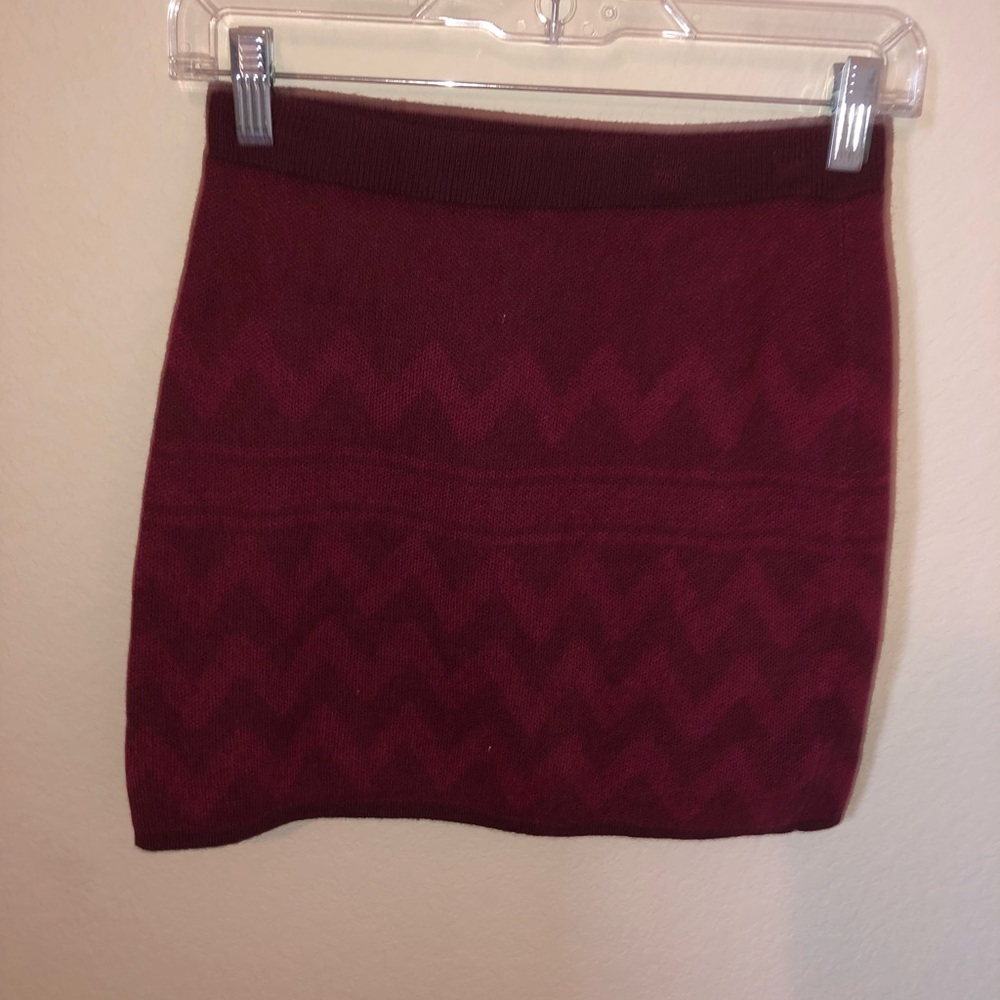 Dark red pencil skirt